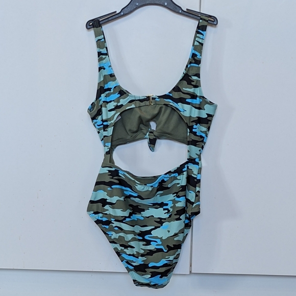NOBO Bathing Suit French Bikini Size S ( 3-5) Blue Camo - Picture 2 of 9